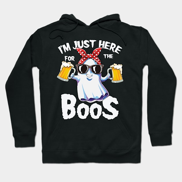 I'm just here for the boos funny female beer lover ghost Hoodie by GothicDesigns